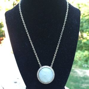 Danielle Stevens Green Stone CZ Pendant Necklace